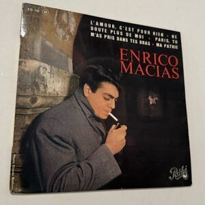 Enrico Macias 45 RPM 7" EP L'Amour .. Paris .. Cigarette Pathe EG 745 Languette